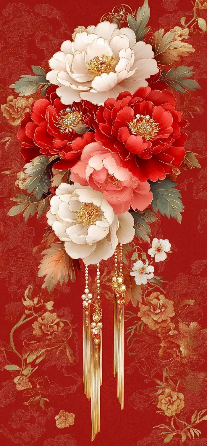 hình nền hoa mẫu đơn 3d