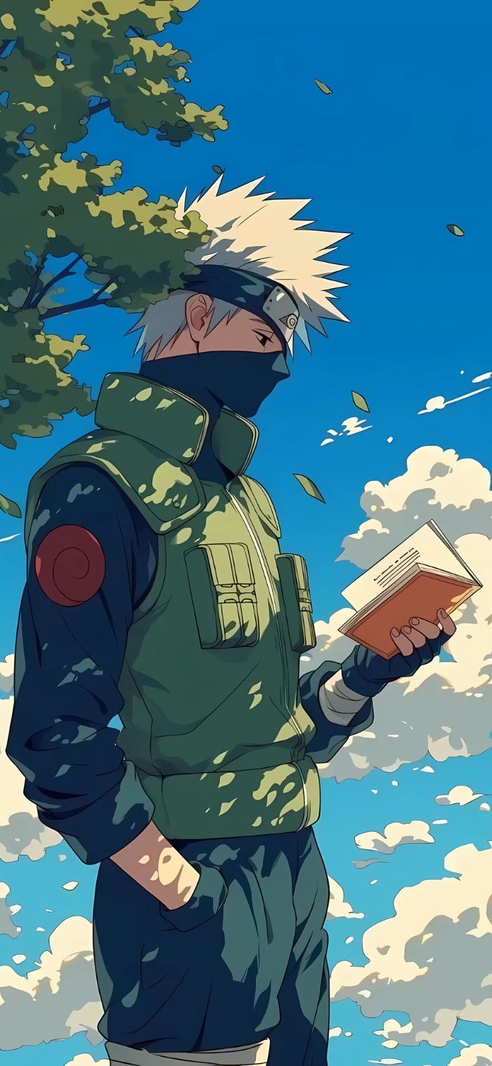 ảnh hình nền kakashi đọc sách