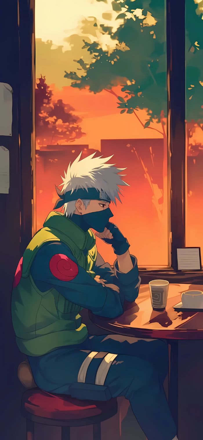 ảnh hình nền kakashi suy tư bên cửa sổ