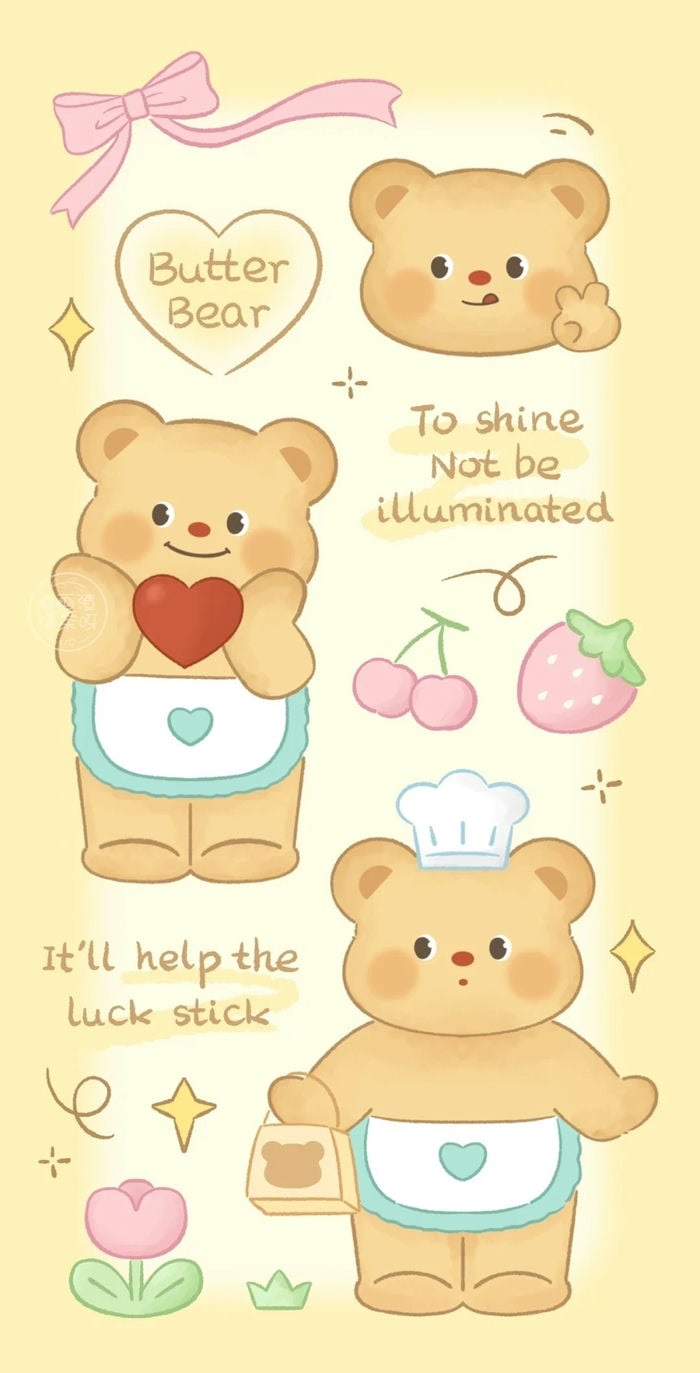 ảnh nền butter bear xinh