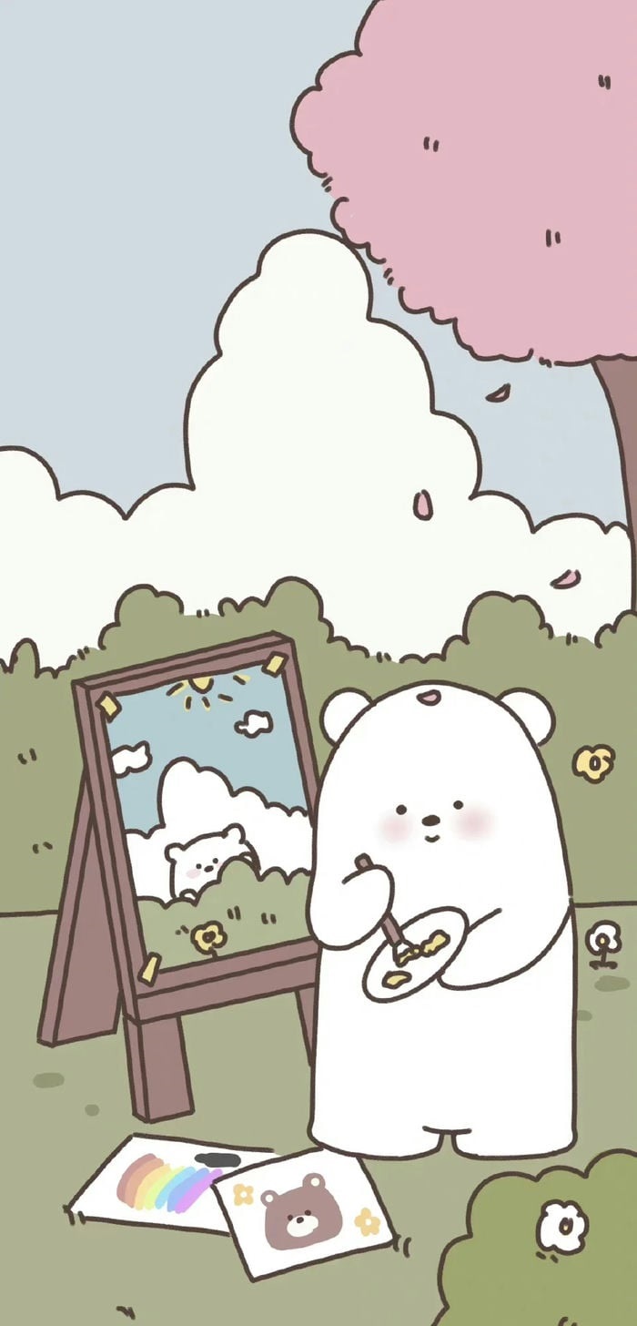 gấu we bare bears hình nền cute