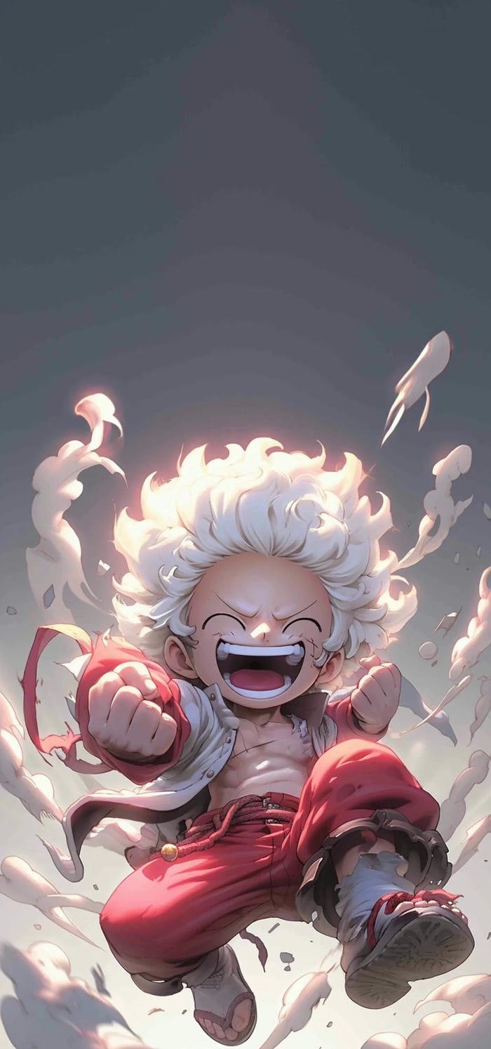 hình ảnh luffy gear 5 kid