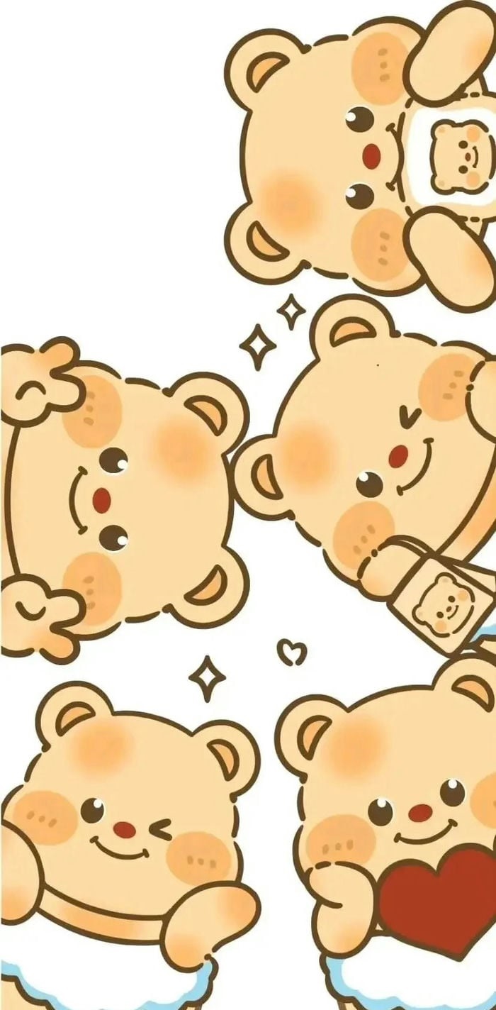 hình nền butter bear đáng yêu hình nét