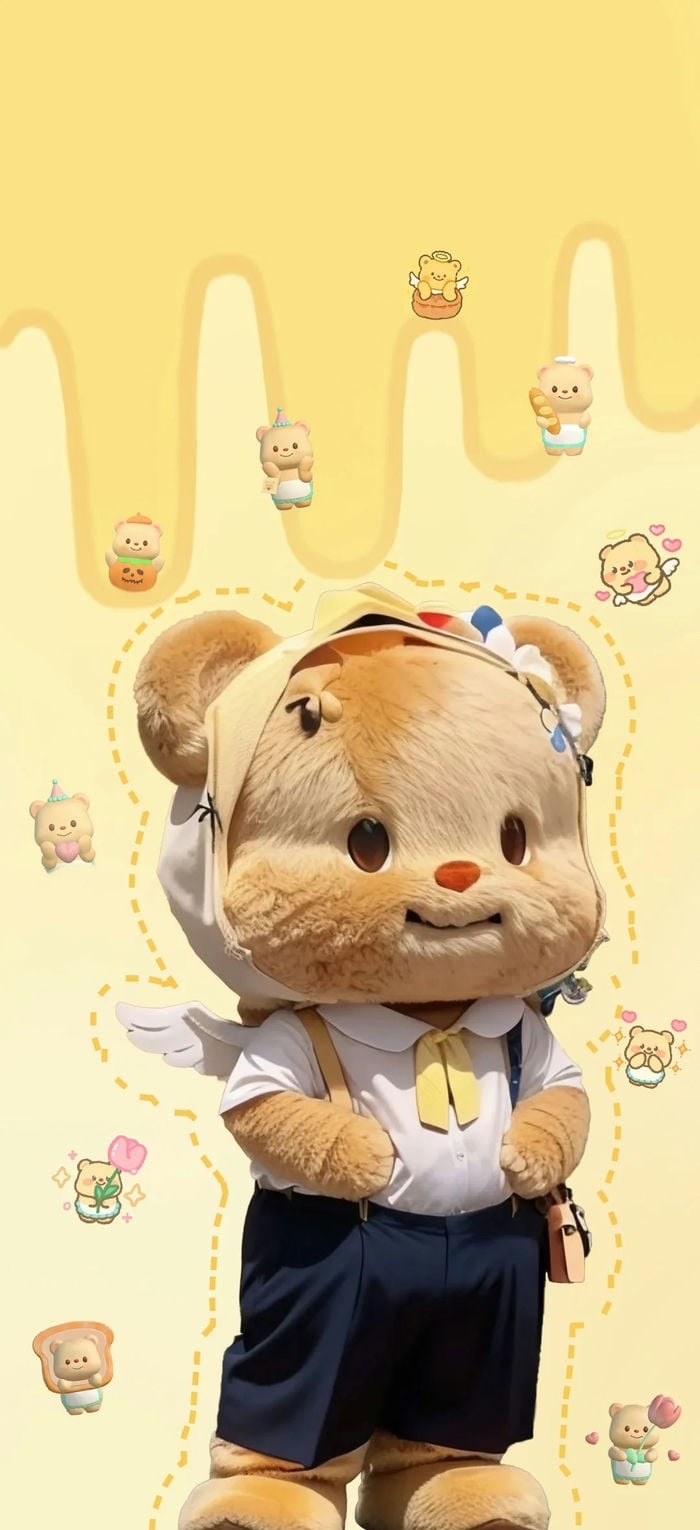 hình nền butter bear đáng yêu