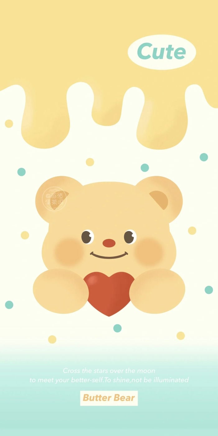 hình nền butter bear dễ thương nhất