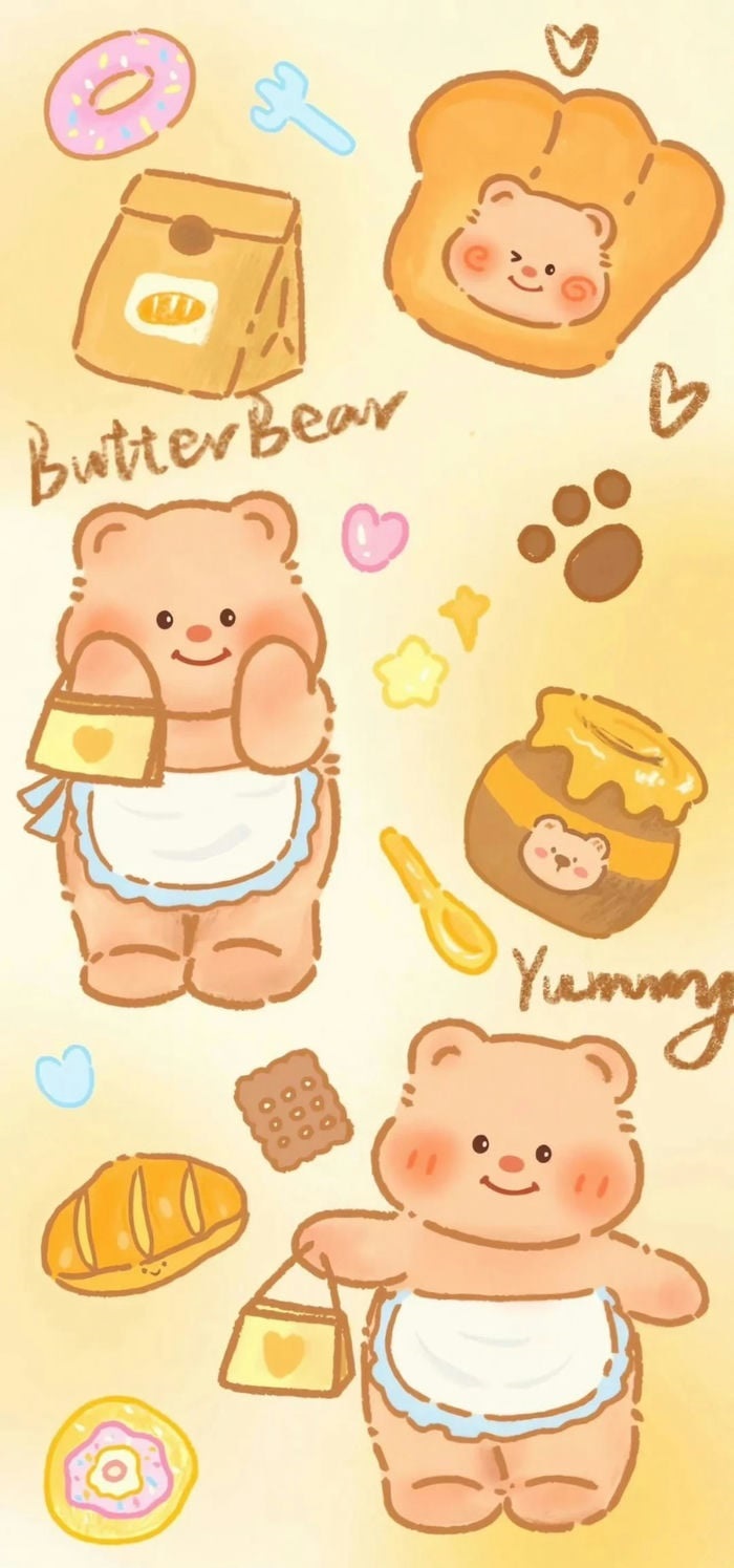 hình nền butter bear full 4k