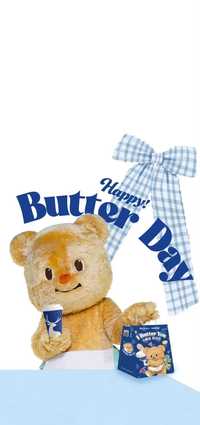 hình nền butter bear nền white