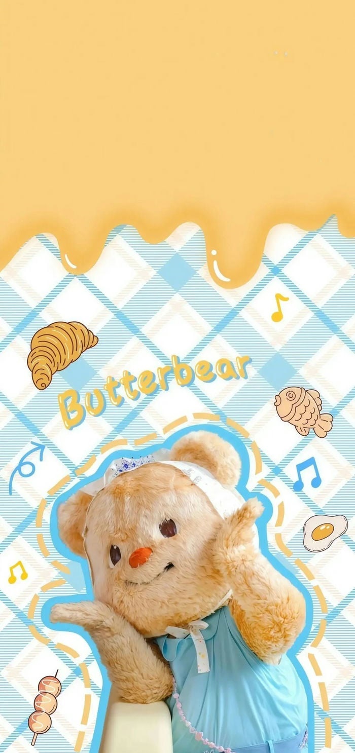 hình nền butter bear xinh cực