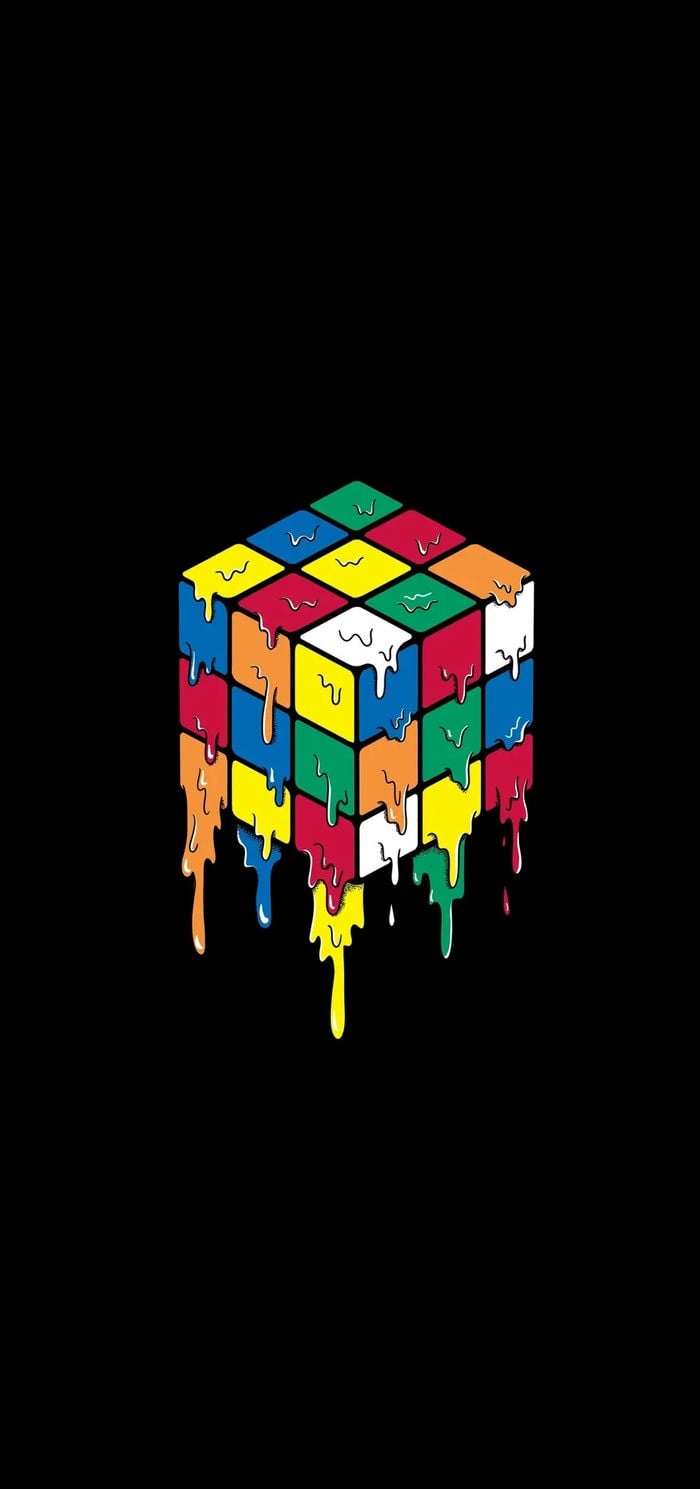 hình nền đơn giản màu đen rubik