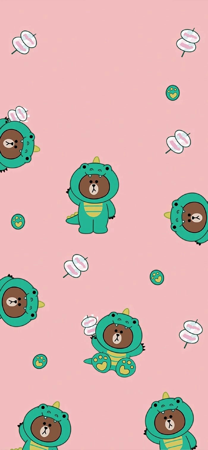 hình nền gấu brown cute line friends cho điện thoại