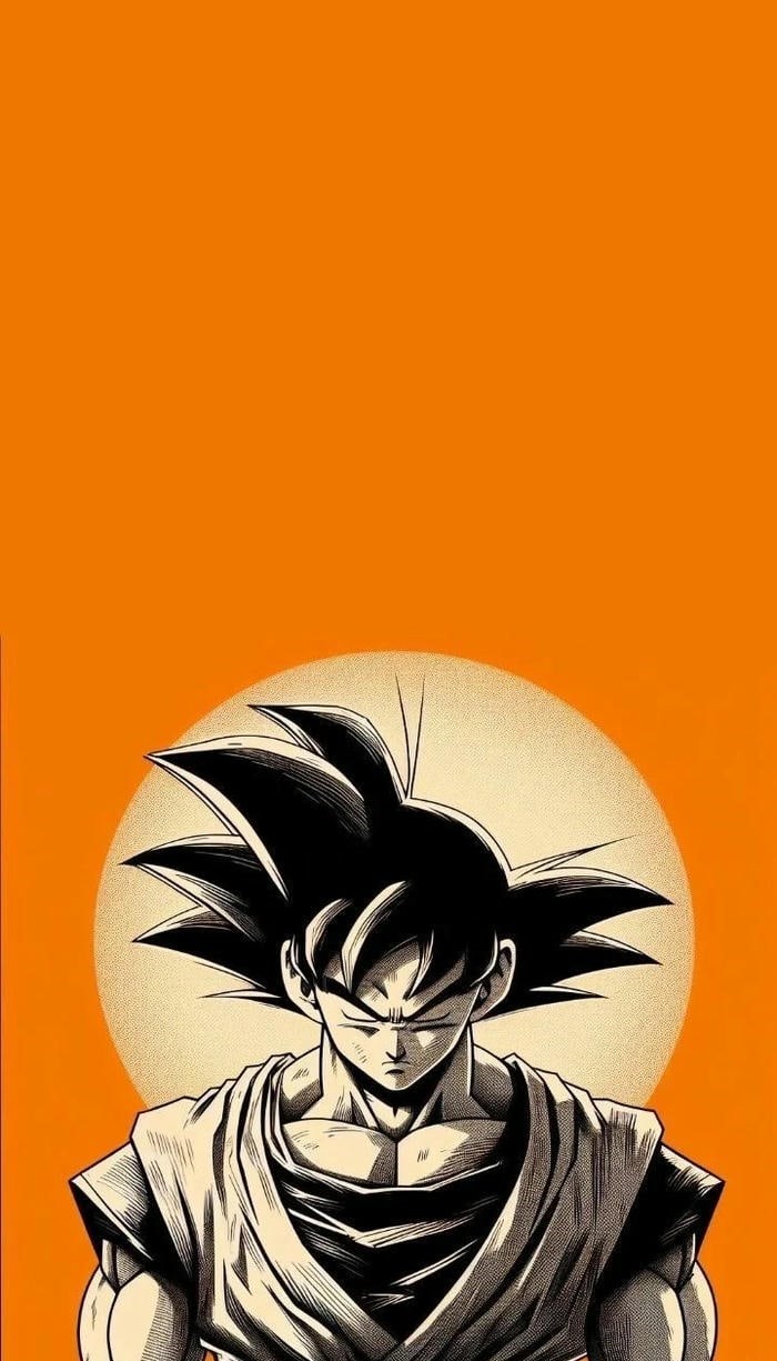 hình nền goku nền cam