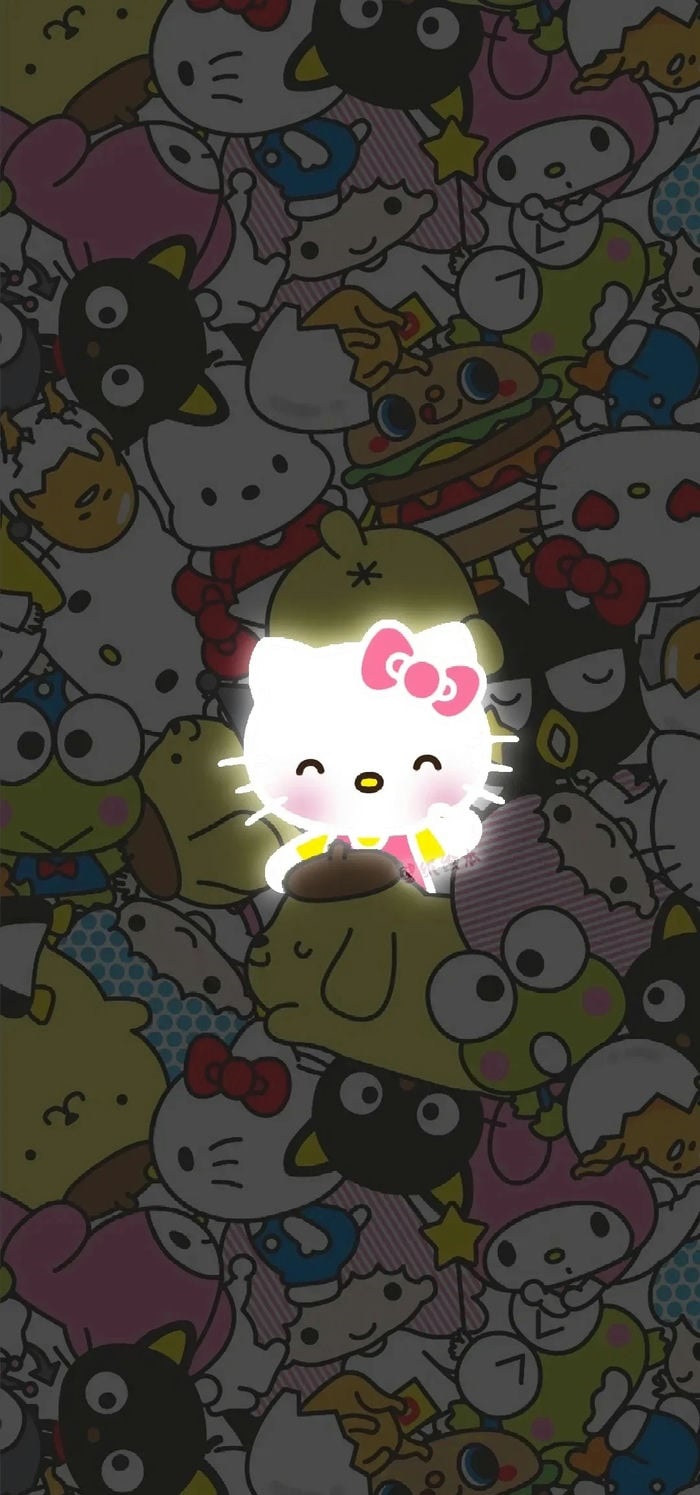 hình nền hello kitty phát sáng