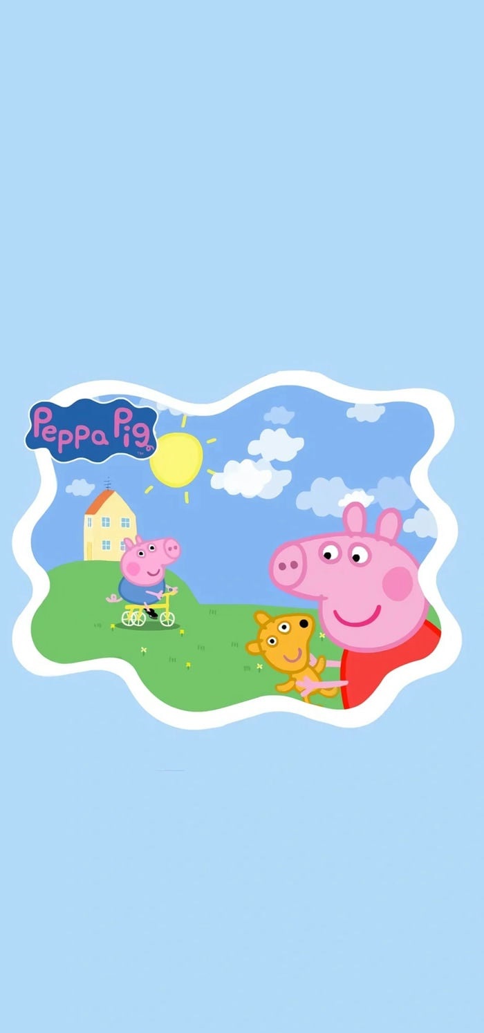 hình nền heo peppa đang chơi