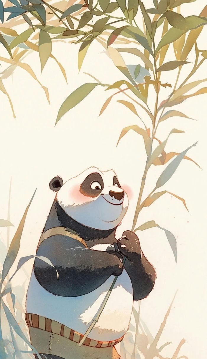 hình nền kung fu panda cute trong rừng