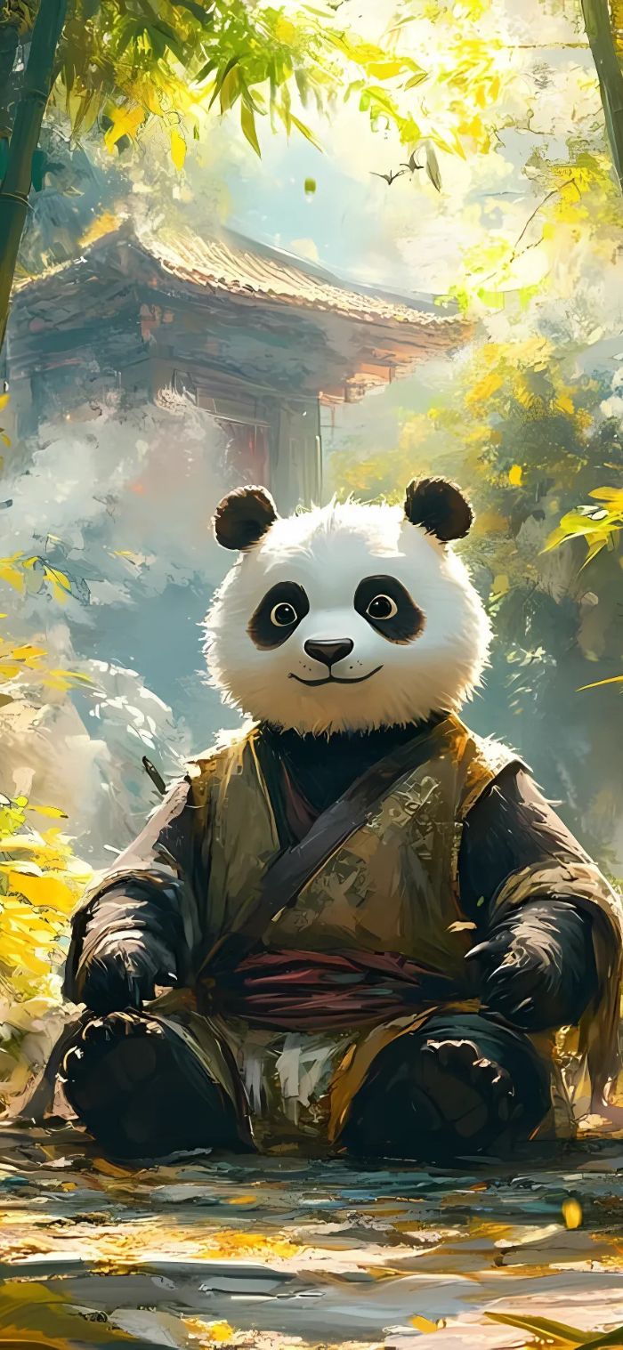 hình nền kung fu panda trong rừng trúc