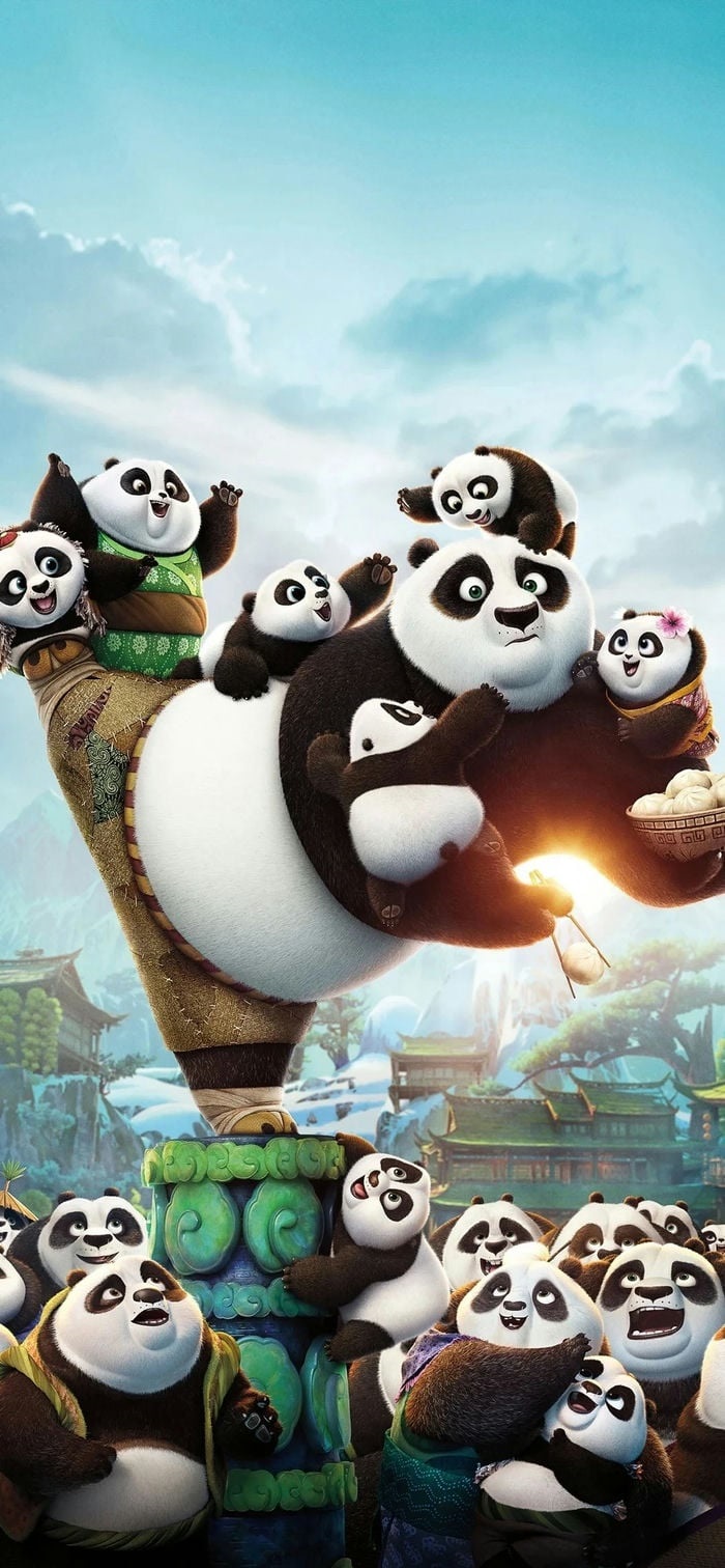 hình nền kung fu panda và gấu trúc con