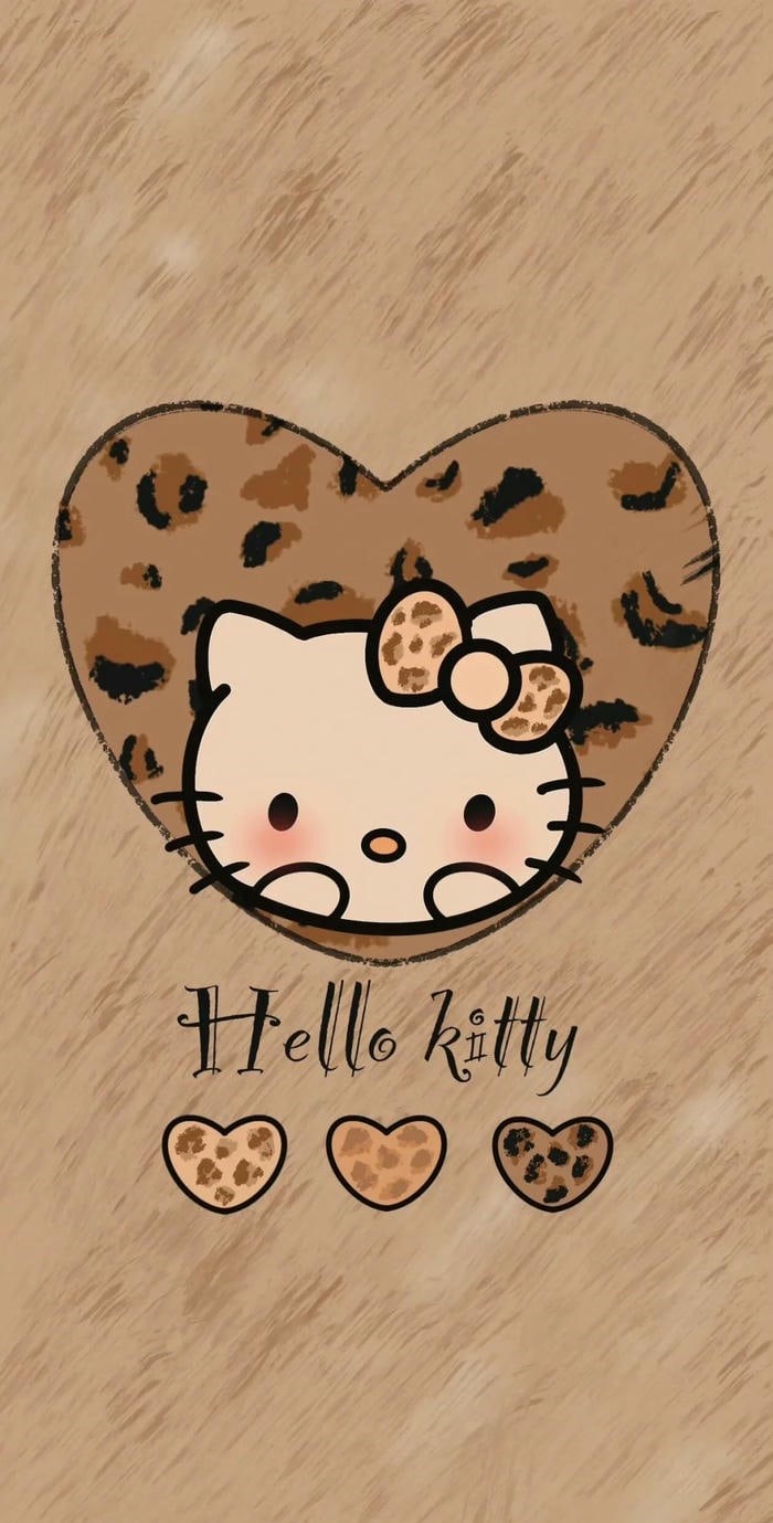 hình nền màu nâu hello kitty