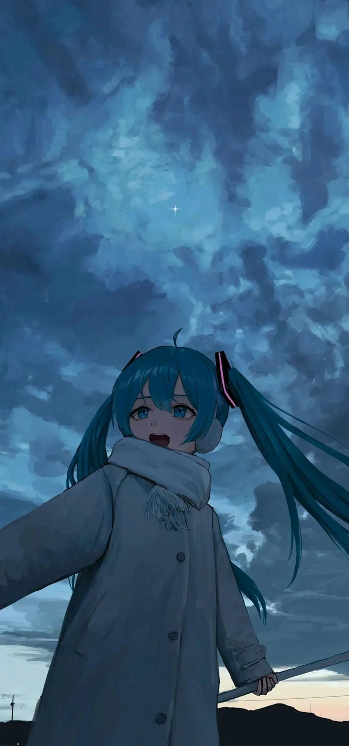 hình nền máy tính miku đep