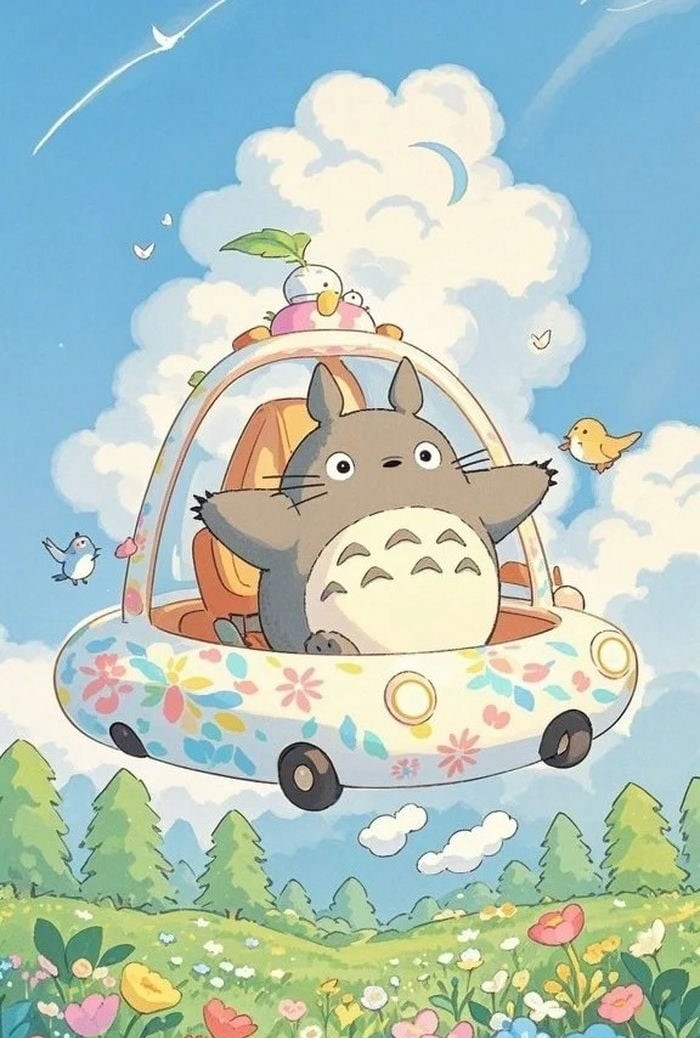 hình nền totoro cute bầu trời