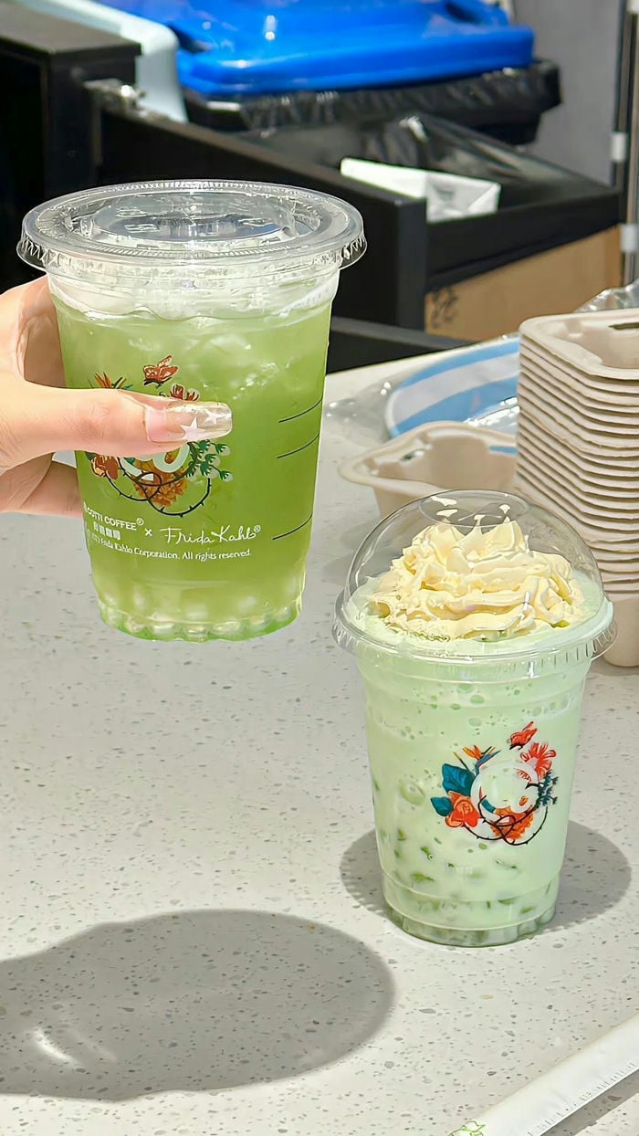 hình nền trà sữa matcha cute