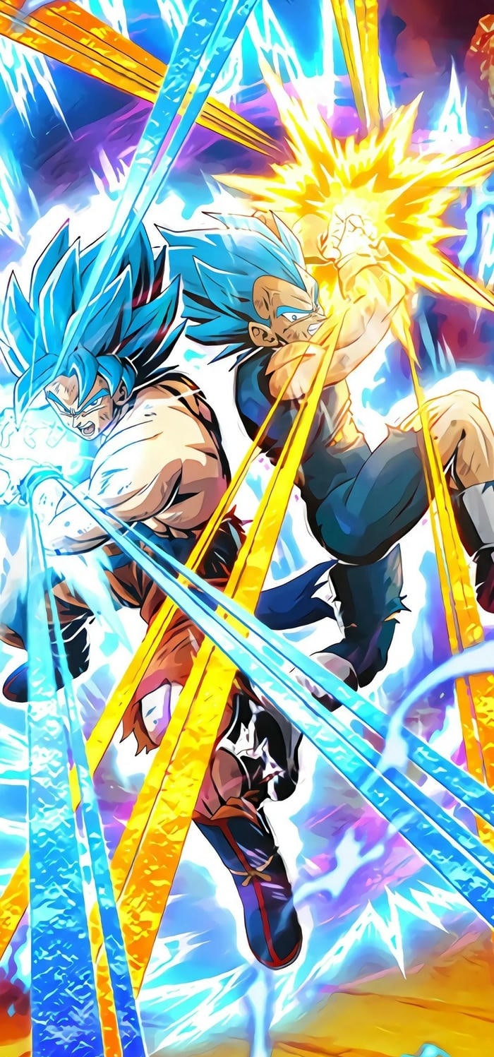 hình nền vegeta goku ss blue