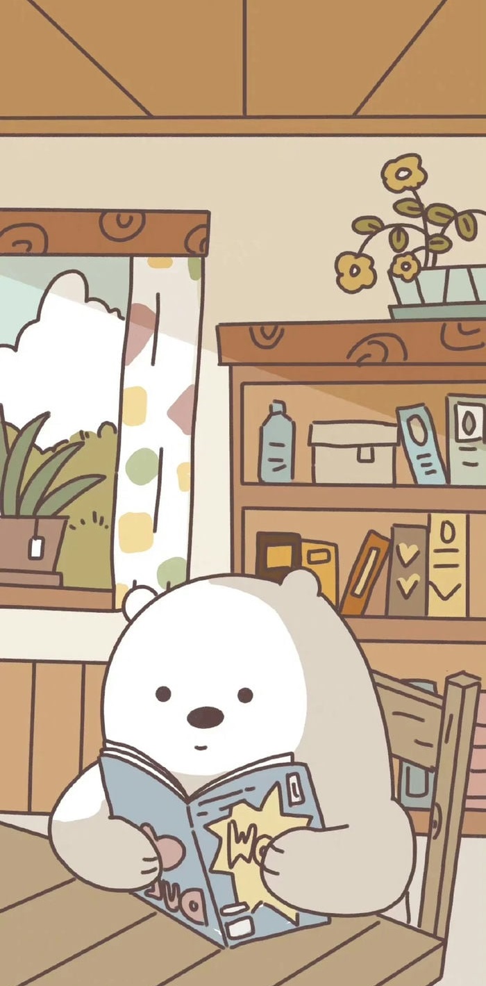 we bare bears hình nền cute gấu trắng