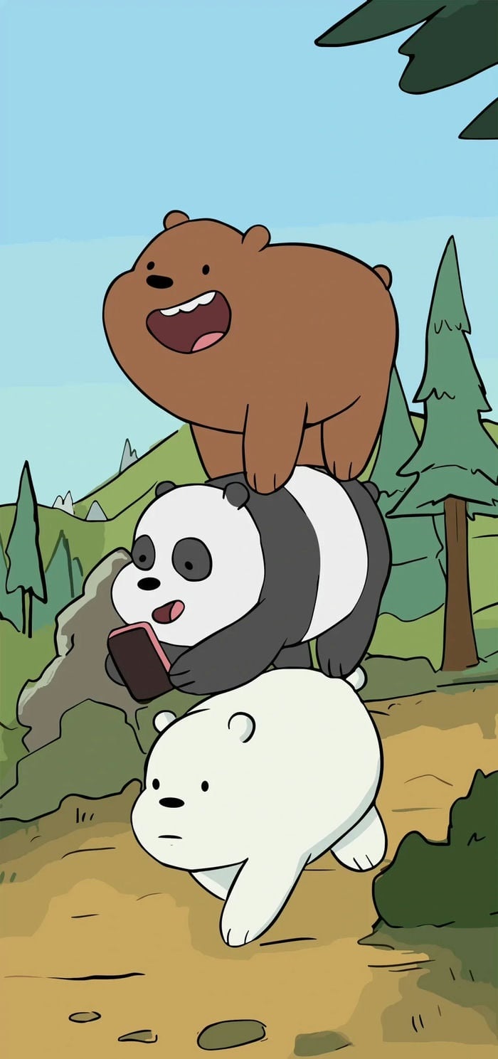 we bare bears hình nền máy tính dễ thương