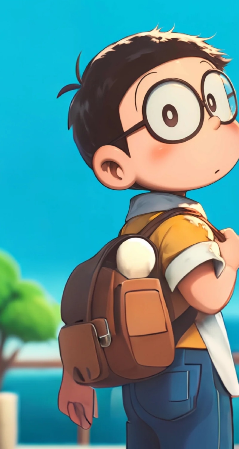 hình nền nobita đi học