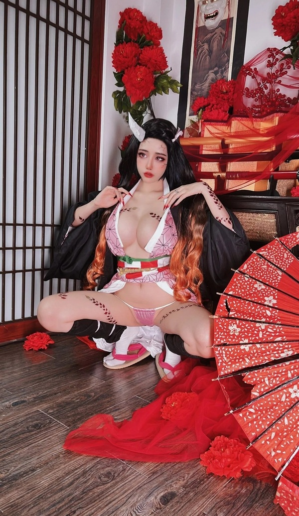 ảnh cosplay nezuko xinh