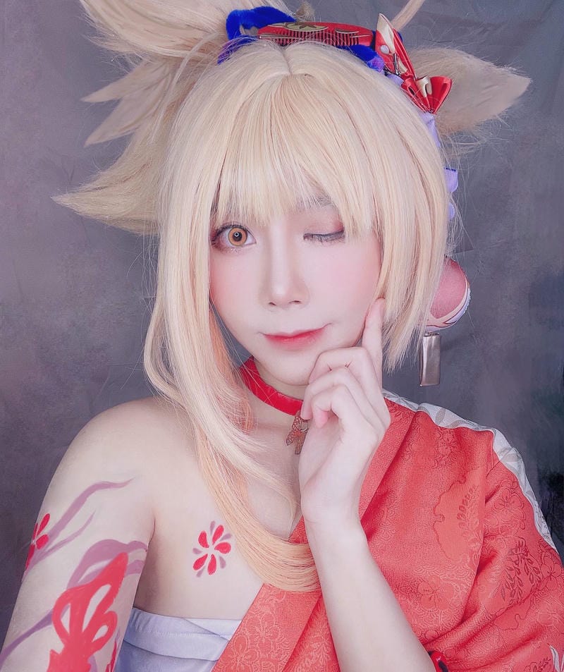 hình ảnh yoimiya cosplay dễ thương